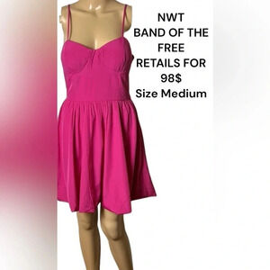 Halter corset dress,,smocked ,medium ,NWT,fit& flare,barbiecore,balloon hem ,